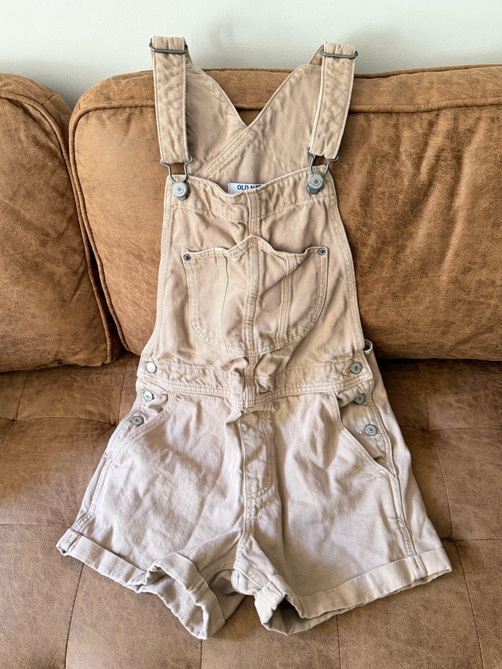 Old Navy Tan Short Overalls